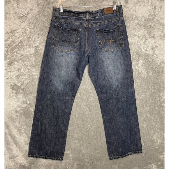 Urban Pipeline Men 90s Y2K Skater Low Rise Relaxed Baggy Loose Denim Jean 35x32* - Picture 2 of 11